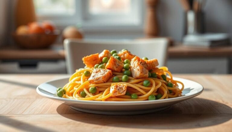 Pasta with Salmon Peas